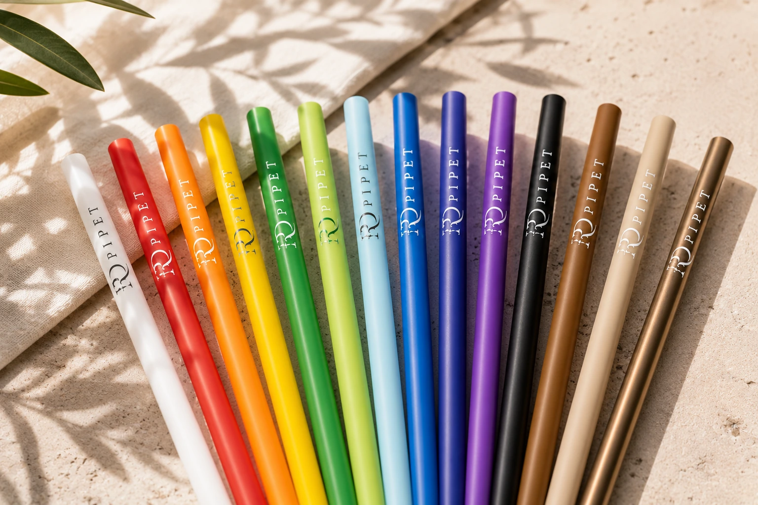 Bodrum işletmeleri için logo baskılı 8x24 frozen pipet renk seçenekleri
